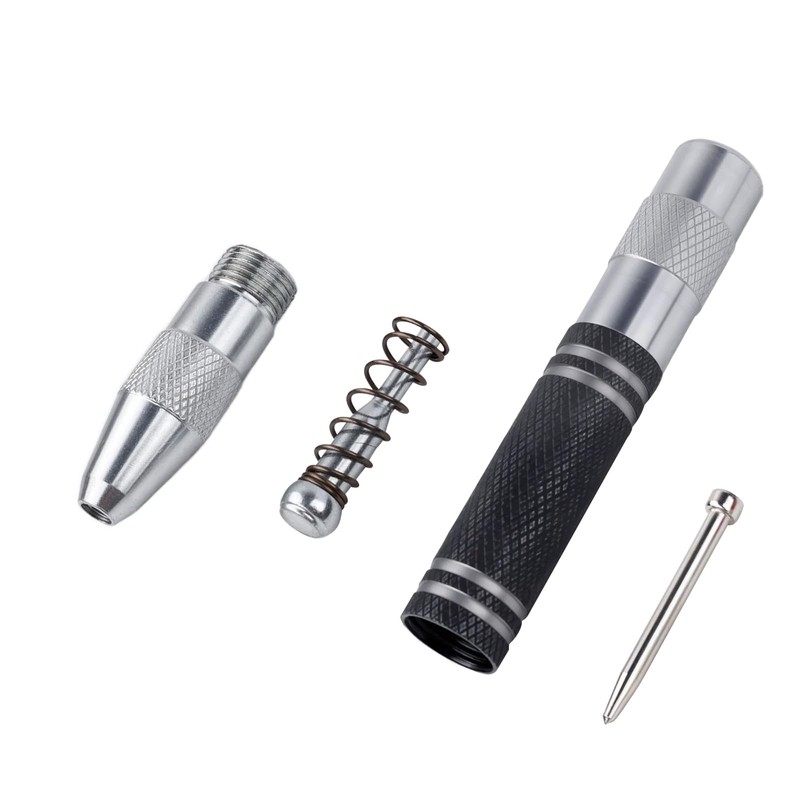 Tekrill 6Pcs Automatic Center Punch, Adjustable Impact Spring Loaded Center