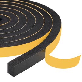 Yotache Foam Tape Weather Stripping for Door 2 Rolls 1/2" W X 3/8" T (New Adhesive Craft), High Density Closed Cell Adhesive Weather Seal Strip Black, 13 Ft Length (2 X 6.5 Ft Each)