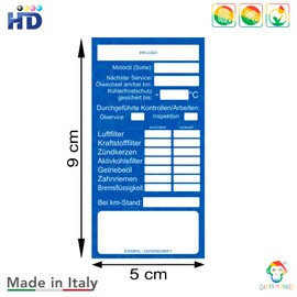 GamesMonkey® - Customer Service and Inspection Sticker - Workshop Service Sticker - Oil Change Tag and Inspection Note for Labelling - Oil Change - Oil Note Pendant Workshop (30, Blue)