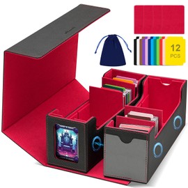 Mtg card Box Detachable Trading Card Storage Box Fit for 1500+Tcg Mtg Game Sports Card, Commander Deck Box can hold 10 DECK BOX 80+, Card Deck Case Adjustable Removable Tcg Deck Box with 12 divider