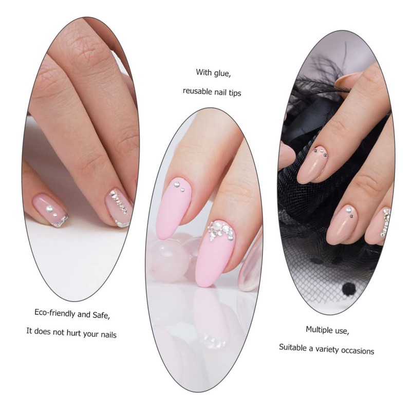 Beavorty Nail Art Beads Imitation Pearls Steel Beads for Women