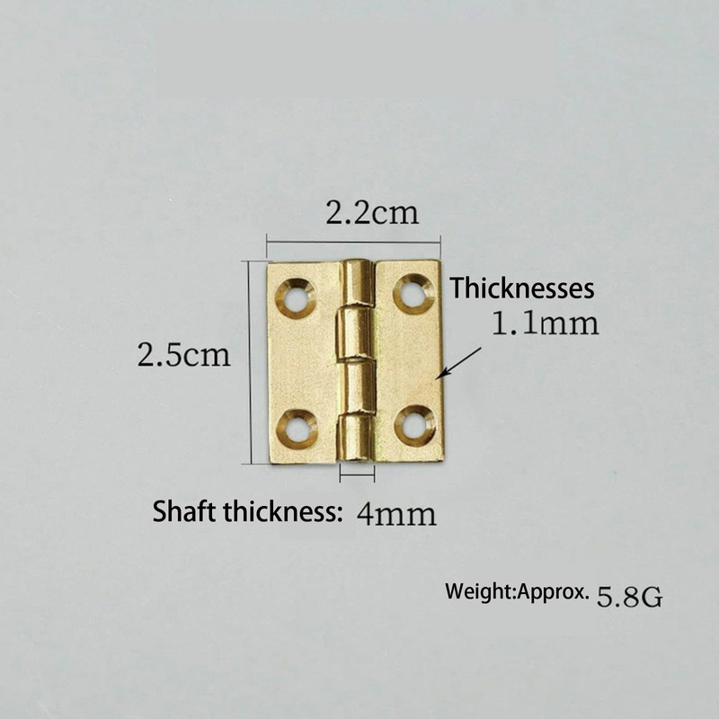 4 Pcs 1" Door Hinges Brass Folding Hinges for Gate