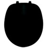 Centoco Black Round Toilet Seat, Residential, Top Mount Plastic Hinge,