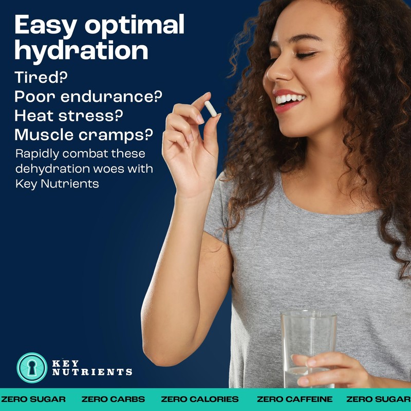 KEY NUTRIENTS Electrolyte Tablets, 200 Capsules, Salt Tablets for Dehydration,