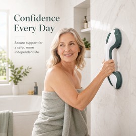 Suction Shower Grab Bar for Bathroom Support – Tool-Free Safety Handle for Shower, Tub, Toilet and Travel