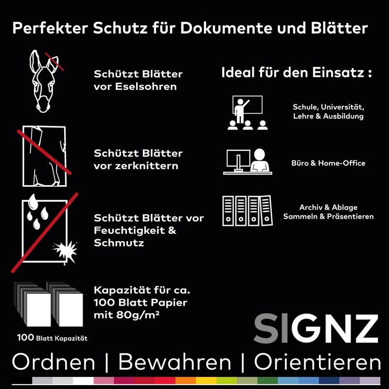 SIGNZ File Folder DIN A4, Sturdy, Pack of 11, 11