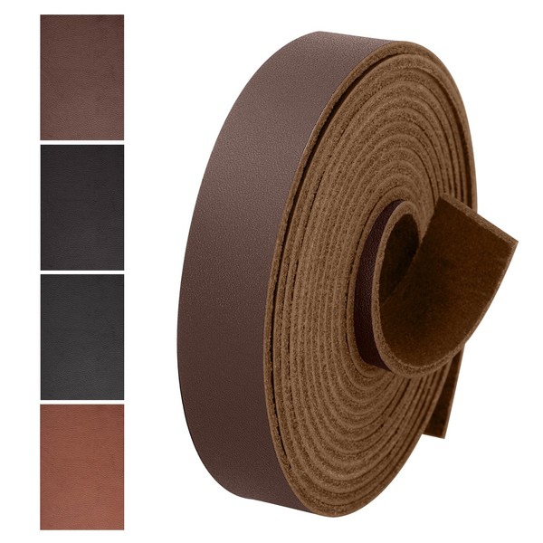JinRuiKJ Top Grain Leather Strap - 1/2 Inch Wide 72 Inches Long Brown Leather Strips - Very Suitable for DIY Arts & Craft Projects, Traction Ropes, Bag Straps, Furniture Handles