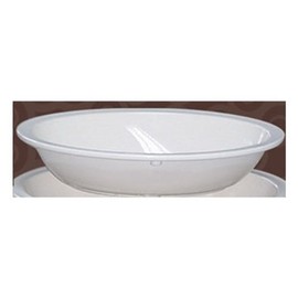 Yanco NS-064W Nessico Oval Bowl, 64 oz Capacity, 11.75" Length, 8.25" Width, 2.75" Height, Melamine, White Color, Pack of 24