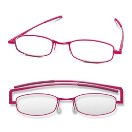 Compact Lenses Flat Folding-Reading Glasses-Berry +1.5