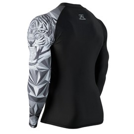 ADOREISM Men's Compression Rash Guards Long Sleeve Quick Dry Baselayer Sleeve Rashguard for Fishing Swimming Surfing Running (Tiger,S)