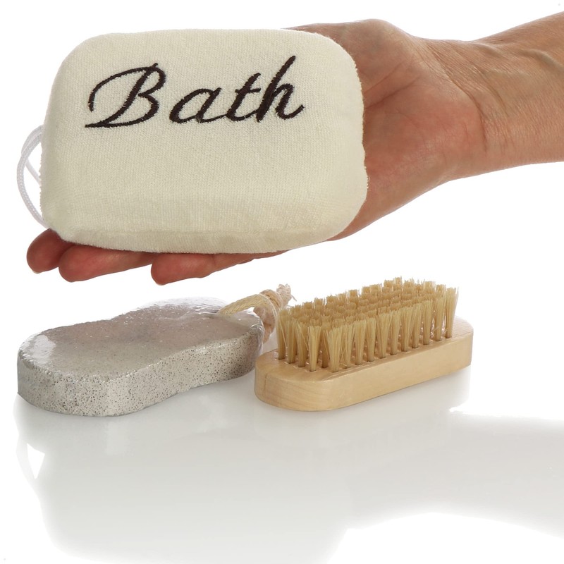 com-four® 6-Piece Bath Brush Set for Men and Women -