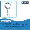 SISI UK Chrome Plated Eye Bolts Screw-in Hooks Heavy Duty