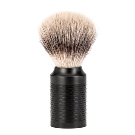 MÜHLE ROCCA Jet Black Stainless Steel Silvertip Fibre Shaving Brush