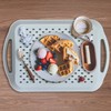 Crastilior Large Non Slip Serving Tray with Handles Food Trays