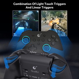 [No Drift] GuliKit KK3 Bluetooth Controller for Switch/Switch OLED/Steam Deck/Android/iOS, Gulikit KK3 Wireless Controller with TMR Joysticks & Hall Effect Analog Triggers, 23 Play Hours, 6 Axis Gyro