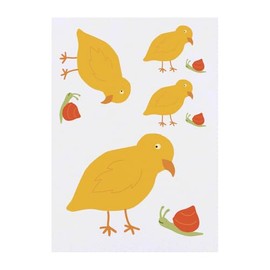 4 x 'Chick And A Snail' Temporary Tattoos - Water Resistant, Skin-Safe, Non-Toxic Transfers, Mixed Sizes (TO00075554)