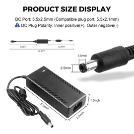 LeTaoXing 48V 2.5A Power Supply 120W Adapter 5.5mmx2.5mm Plug Jack 1.88A 2A for PoE Texas PoE Switch injectors, Netgear ProSafe, Swann NVR DVR SWNVK-870854T-US SWNVK-870854-US NVR8-7085 NVR8-7300