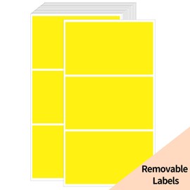 STARLIBOO Removable Colored Labels Stickers, 3X5 Inch Removable Large Label Stickers for Moving Boxes and Storage Bins- Waterproof- Tear Resistant (Yellow)