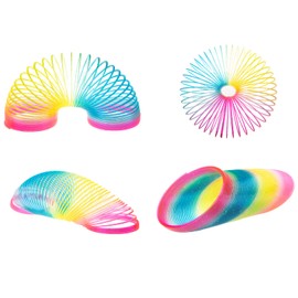 Vinciph 4.2 Inch Giant Sequin Color Rainbow Coil Spring Toy,Classic Magic Spring Decompression Toys,Stair Toys for Children