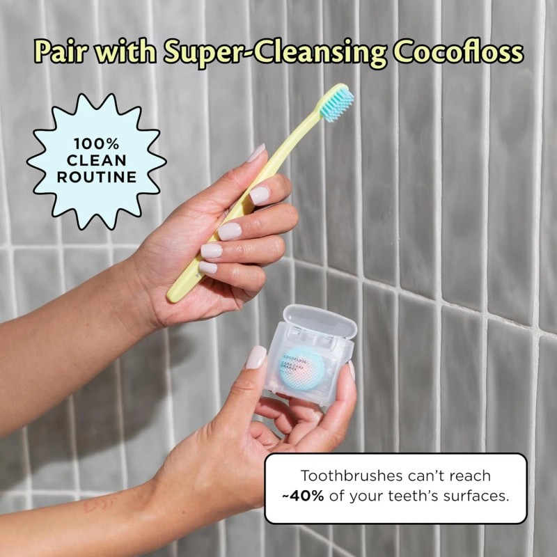 Cocofloss Cocobrush, Ultra-Soft Manual Toothbrush, Dentist-Design