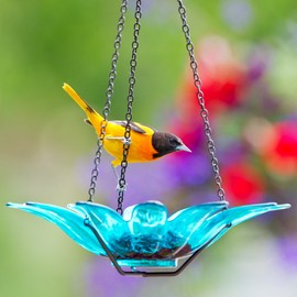 Mosaic Birds M349-200-09 Daisy Bird Bath or Feeder Aqua