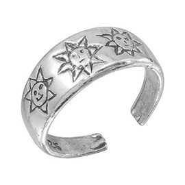 CloseoutWarehouse Sterling Silver Sun Designed Toe Ring
