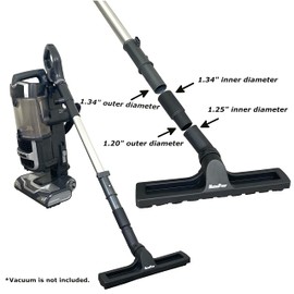 MaximalPower Replacement 12" Vacuum Brush Head Attachment with Adapter for Select Upright and Canister Vacuum Cleaners | 360° Floor Brush Attachment with Hose Adapter