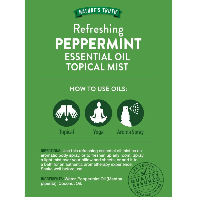 Nature's Truth Peppermint Essential Oil Spray 2.4 Fl Oz |