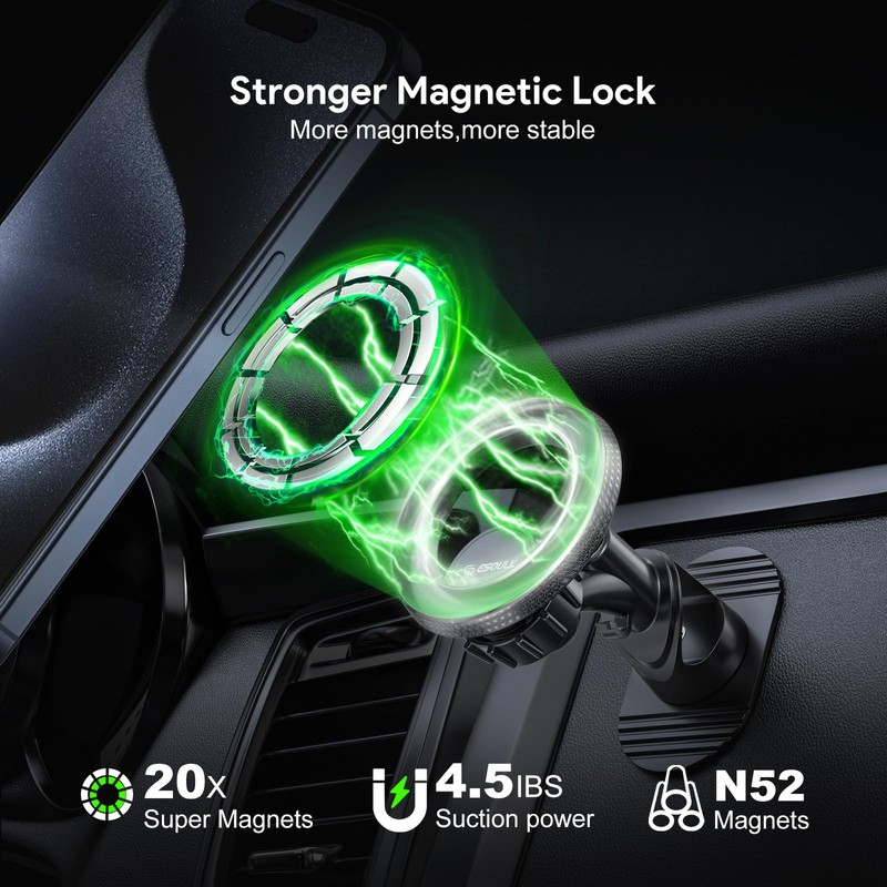 Esoulk Ring Magnetic Strong Car Holder Dashboard Windshield Air Vent