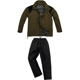 Koshin Rubber B-1300 ODR Moisture Permeable Light Rain Suit, Khaki, 3 l