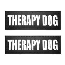 Fairwin Therapy Dog Dog Patches, Reflective Removable Dog Tags for Service Vest Dog Harness