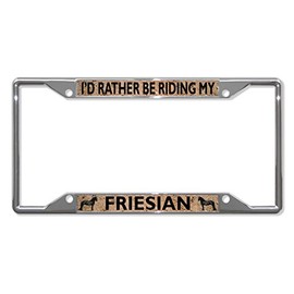 Fastasticdeals I'd Riding My Friesian Horse Horses License Plate Frame Tag Holder Cover