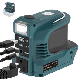 220W Power Inverter for Kobalt 24V, DC 24V to AC 110-120V Inverter, 20V Battery Powered Portable Power Source Supply Charger Adapter with USB&Type-C&AC Outlet&LED Light(No Battery)