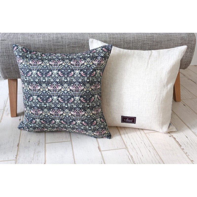 DDintex FLORET LONDON Throw Pillow Case Strawberry Thief Gray 45x45cm