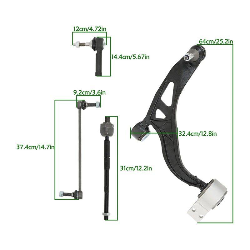 munirater 10pcs Front Lower Control Arm Ball Joints Sway Bars