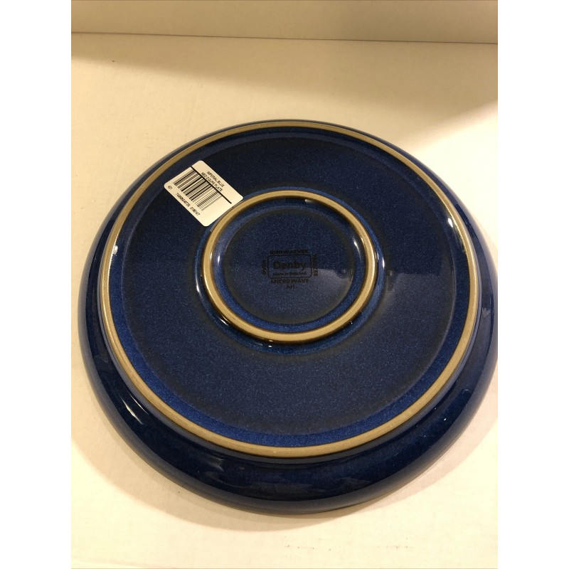 Denby England Imperial Blue Medium Coupe 8.25” Plate NWT Fire
