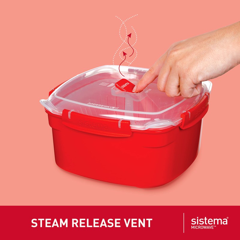 Sistema Microwave Food Steamer with Removable Steamer Basket | Large