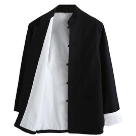G-LIKE Chinese Martial Arts Men's Jacket - Traditional Uniform Outerwear for Martial Arts Kung Fu Tai Chi Wushu Men Women Costume Tang Style Long Sleeve Clothing - Cotton, black