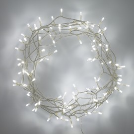 Lights4fun Indoor Fairy Lights with 100 White LEDs on 8m of Clear Cable Plug in Rocker Switch
