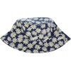 BYOS Reversible Packable Summer Daisy Printed Cotton Bucket Sun Hat,Various