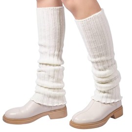 Mulor Wool Knit Leg Warmers for Women Knitted Legwarmers for Girls Ladies Calf Length or Knee High