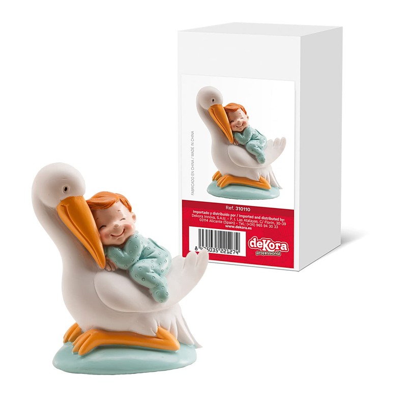 Stork Baby Blue Figure