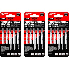 15 x TopsTools T101AO Straight and Curved Cuts Jigsaw Blades Compatible with Bosch, Dewalt, Makita, Milwaukee and many more