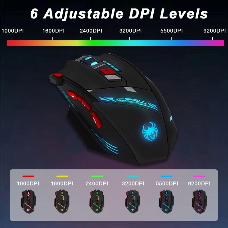 XuanGui T90 Gaming Mouse with Side Buttons, Optical Wired Gaming