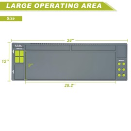 Rifle Shotgun Gun Cleaning Mat,36" x 12" Magnetic Gun Cleaning Mats for All Guns, Anti-Slip Rifle Repair Gun Mat with Organizer Parts Tray, Gun Cleaning Mat Large (Grey)