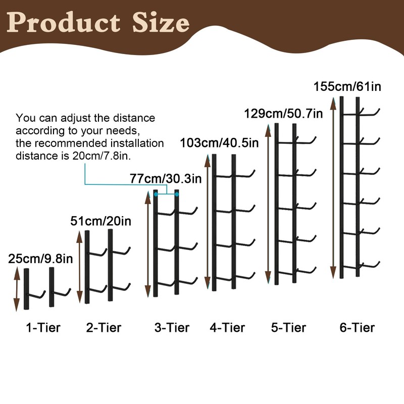 amhricho Yoga Mat Storage Rack, Wall Mounted Yoga Mat Holder,