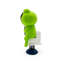 GOOFBALLS Frog on Toilet Dashboard Dancer – Hilarious Bobblehead Frog Scrolling on Phone – Funny Car Dashboard Toy – Soft Plastic with Adhesive Pad – Quirky Gag Gift for Drivers, & Office Desks