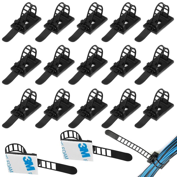 KHIRY Set of 100 Adjustable Cable Ties - High Quality,