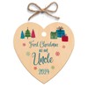 Second Ave First Christmas as an Uncle Wooden Hanging Heart