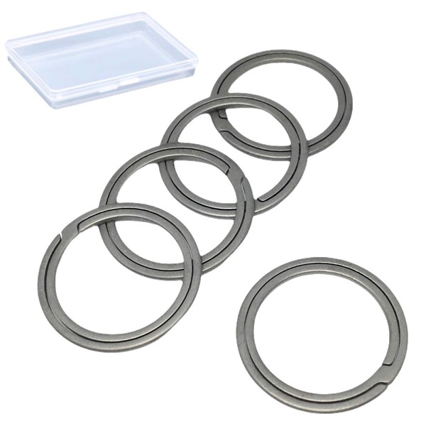 TAKES Titanium Keyring, Double Ring, Keychain, Keychain, Lightweight, Slim, Pack